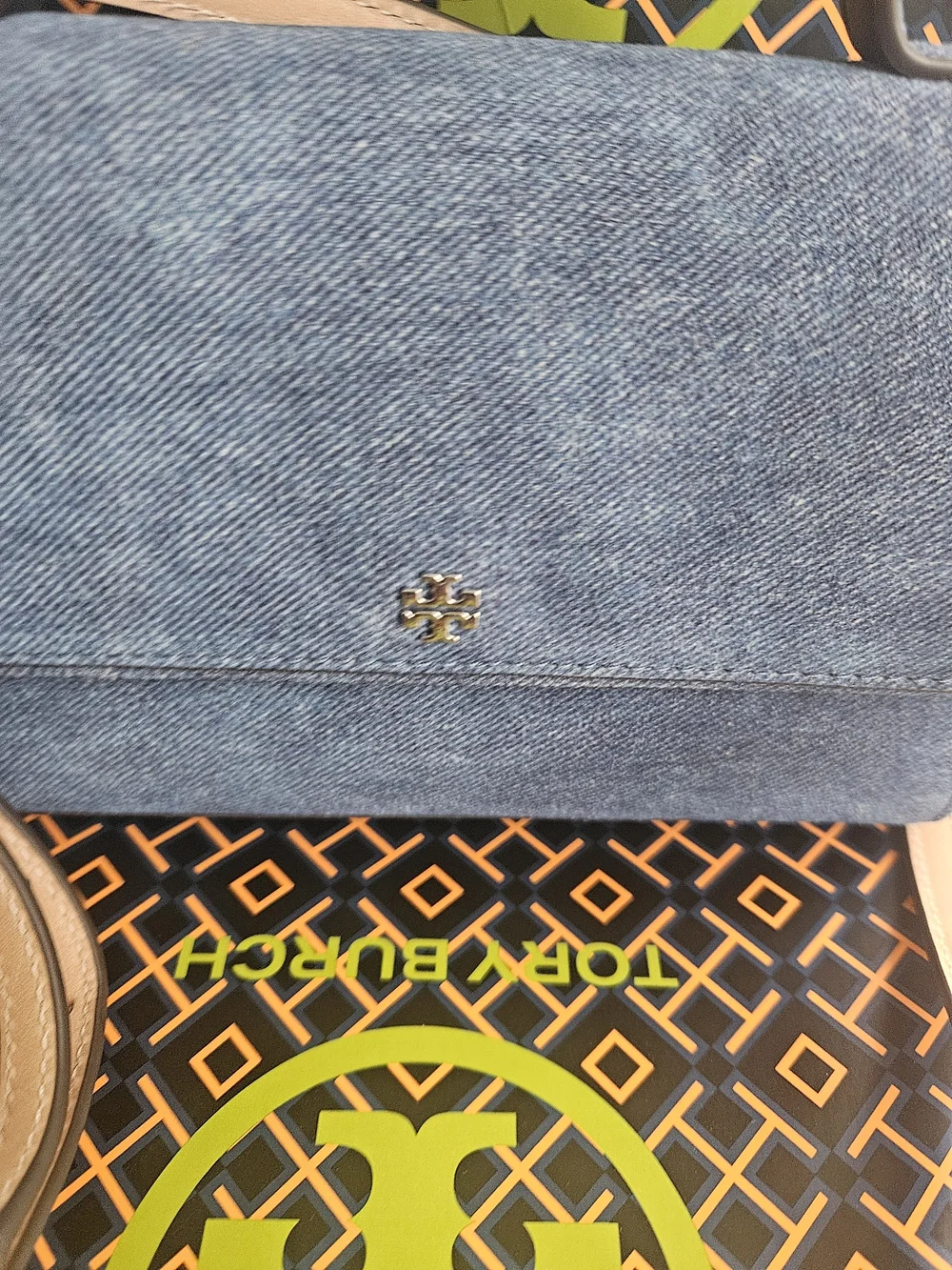 Tory Burch Emerson Denim Suede Mini Top-Handle Crossbody Bag 175798
